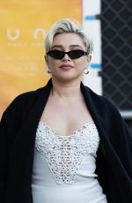 FLORENCE PUGH Arrives at Jimmy Kimmel Live! in Los Angeles 02/01/2024