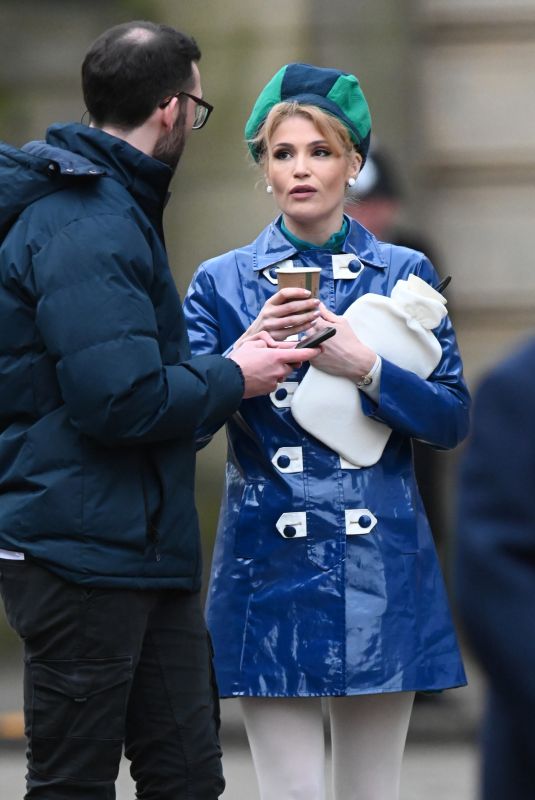 GEMMA ARTERTON on the Set of Funny Woman Season 2 in Bolton 02/05/2024