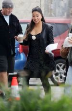 GINA RODRIGUEZ on the Set of Not Dead Yet in Los Angeles 02/26/2024