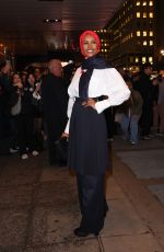 HALIMA ADEN Arrives at Tommy Hilfiger Show at New York Fashion Week 02/09/2024