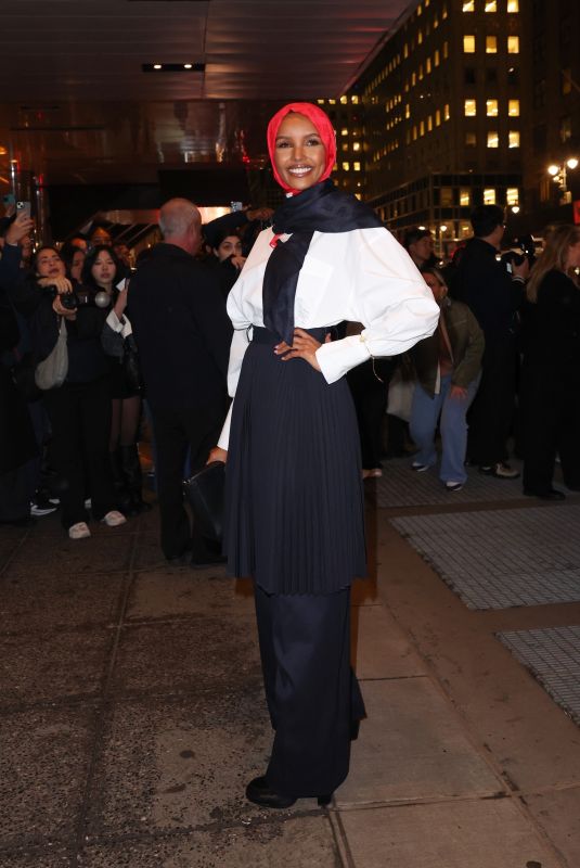 HALIMA ADEN Arrives at Tommy Hilfiger Show at New York Fashion Week 02/09/2024