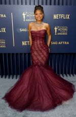 HALLE BAILEY at 30th Annual Screen Actors Guild Awards in Los Angeles 02/24/2024