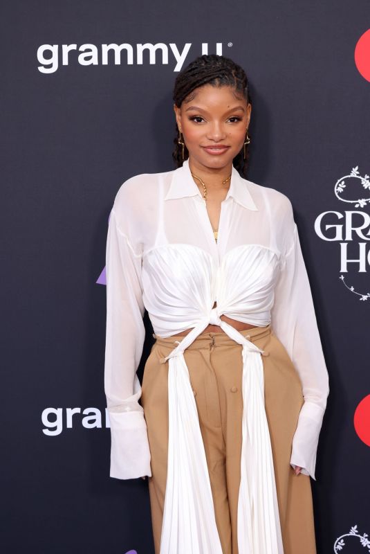 HALLE BAILEY at GRAMMY U Masterclass for 66th GRAMMY Awards in Los Angeles 02/02/2024