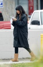 HANNAH SIMONE on the Set of Not Dead Yet in Los Angeles 02/26/2024