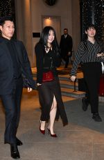 HANNI Arrives at Palazzo Parigi at Milan Fashion Week 02/23/2024