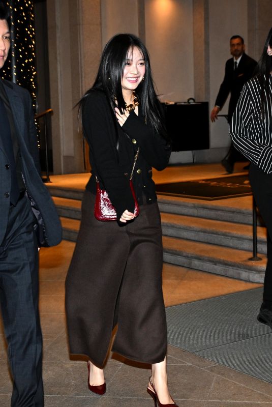 HANNI Arrives at Palazzo Parigi at Milan Fashion Week 02/23/2024