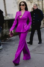 HIBA TAWAJI Arrives at Elie Saab Spring/Summer 2024 Haute Couture Show in Paris 01/24/2024