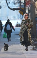 IRINA SHAY Out Walks Her Dog in New York 02/06/2024