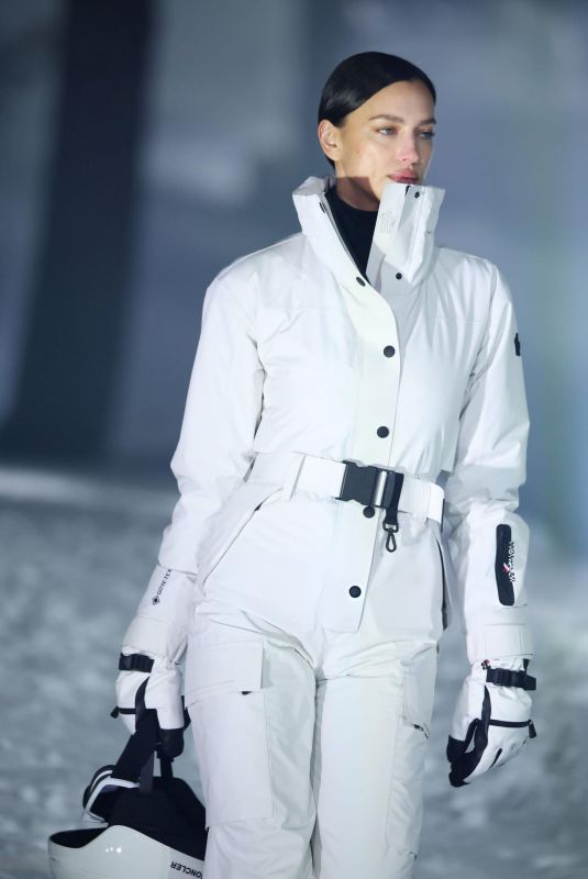 IRINA SHAYK at Moncler Grenoble Fall/Winter 2024 Fashion Show in St Moritz 02/03/2024