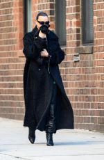 IRINA SHAYK Out with Her Dog in New York 02/07/2024