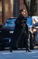 IRINA SHAYK Out with Her Dog in New York 02/07/2024
