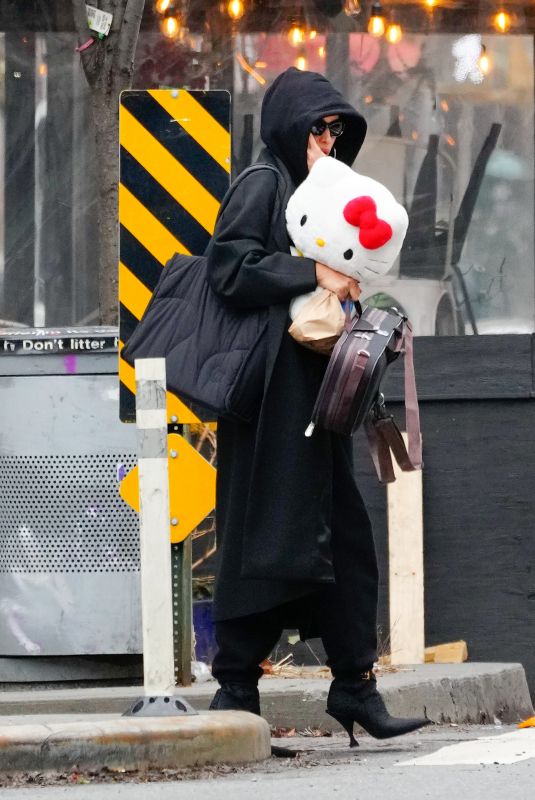 IRNA SHAYK Out with a Hello Kitty in New York 01/31/2024