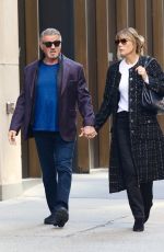 JENNIFER FLAVIN and Sylvester Stallone Out in New York 02/09/2024