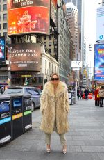 JENNIFER LOPEZ Promotes Her Billboard in Times Square in New York 02/15/2024