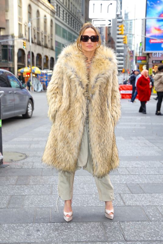 JENNIFER LOPEZ Promotes Her Billboard in Times Square in New York 02/15/2024