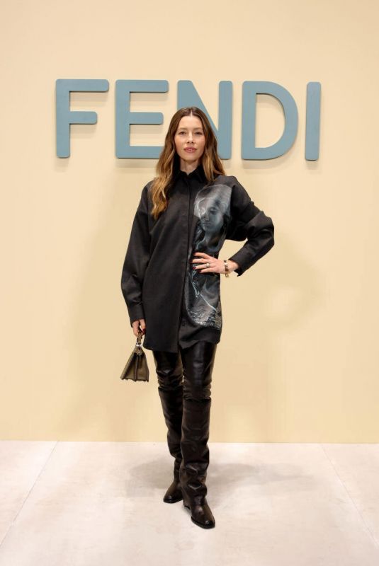 JESSICA BIEL at Fendi Womenswear Fall Winter 2024/2025 Fashion Show in Milan 02/21/2024