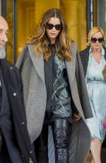 JESSICA BIEL Leaves Palazzo Parigi Hotel in Milan 02/21/2024