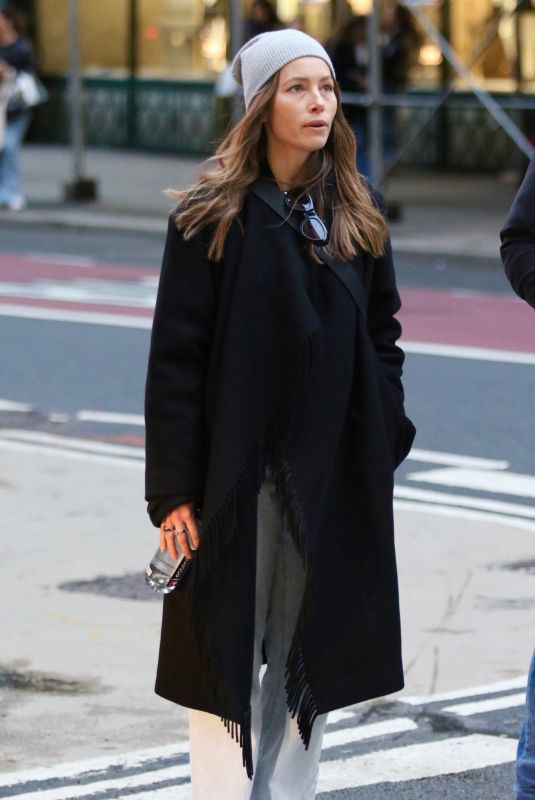 JESSICA BIEL Out and About in New York 02/02/2024