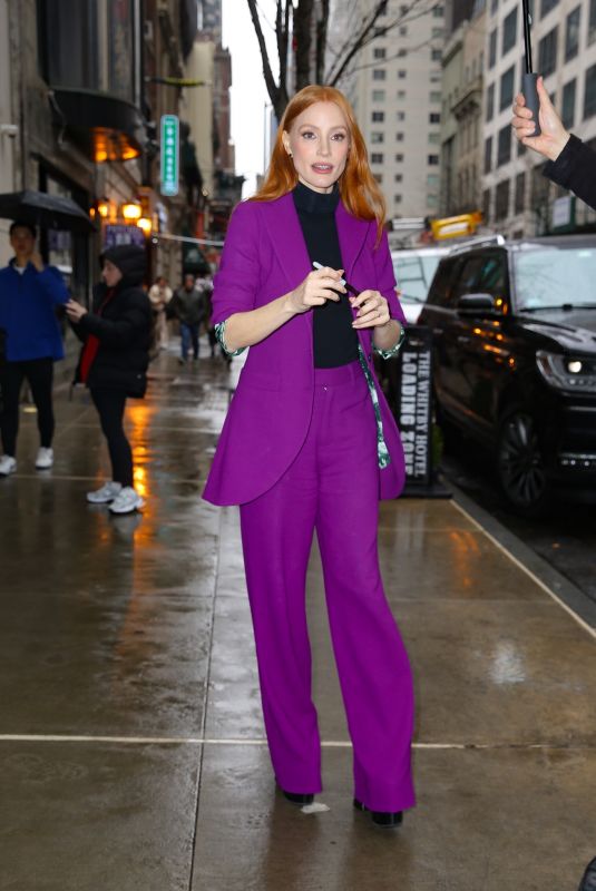 JESSICA CHASTAIN Out and About in New York 02/28/2024