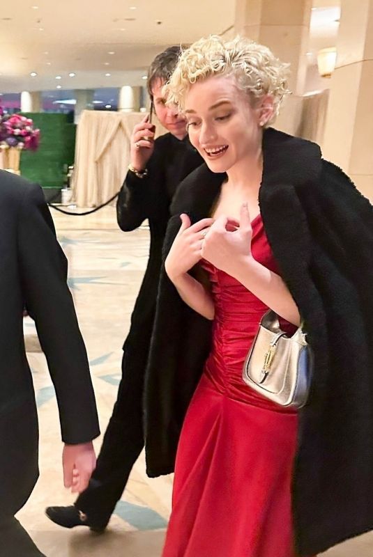 JULIA GARNER Arrives at Pre-GRAMMY Gala in Beverly Hills 02/03/2024