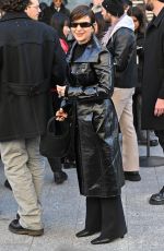 JULIETTE BINOCHE Arrives at Courreges Fashion Show at Paris Fashion Week 02/28/2024