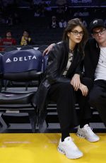 KAIA and Presley GERBER at LA Lakers vs San Antonio Spurs Game in Los Angeles 02/23/2024