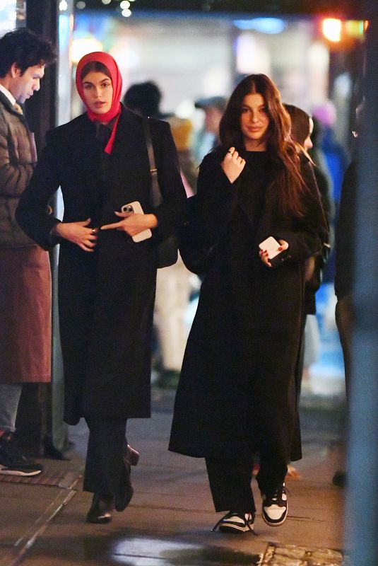 KAIA GERBER and CAMILA MORRONE Out for Dinner at Via Carota in New York 02/02/2024