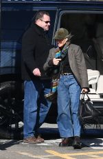 KATE CAPSHAW Catches a Helicopter Flight Out of New York 02/25/2024