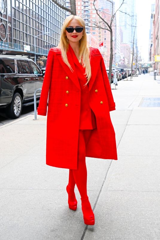 KATHRYN NEWTON All in Red Out in New York 02/01/2024