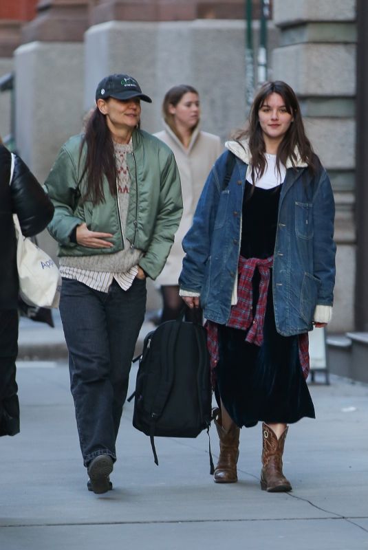 KATIE HOLMES and SURI CRUISE Out in New York 02/16/2024