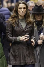 KEIRA KNIGHTLEY on the Set of Netflix Thriller Black Doves in London 02/04/2024