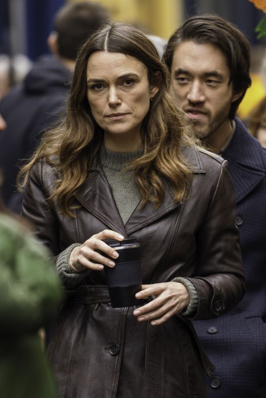 KEIRA KNIGHTLEY on the Set of Netflix Thriller Black Doves in London 02/04/2024