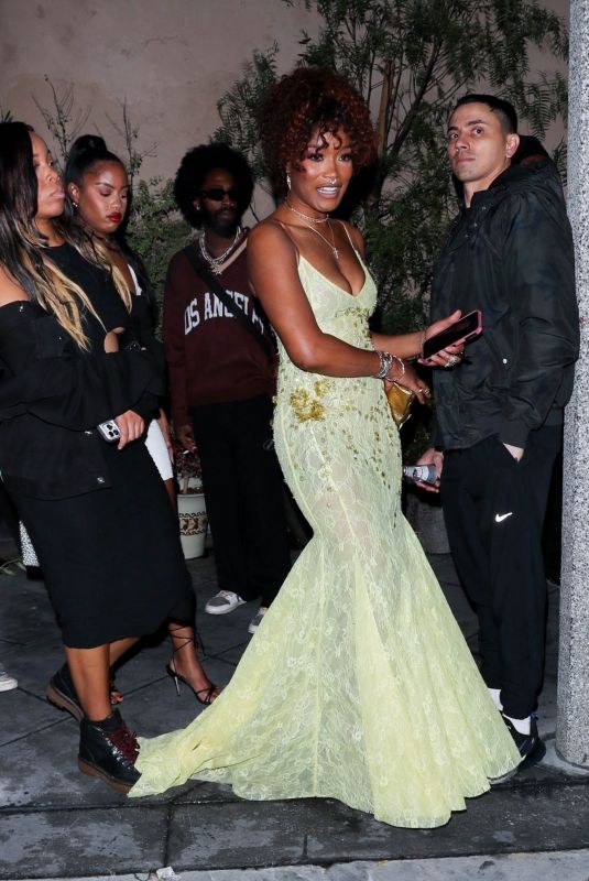 KEKE PALMER Leaves a pre-Grammy Party at The Fleur Room in West Hollywood 02/03/2024