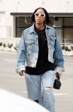 KELLY ROWLAND in Double Denim Out in New York 02/25/2024