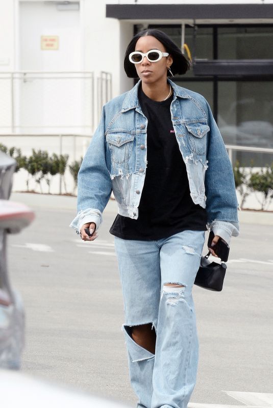 KELLY ROWLAND in Double Denim Out in New York 02/25/2024