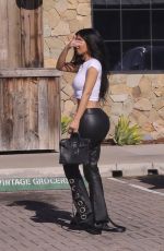KIM KARDASHIAN with a New Tesla Truck at Starbucks and Farmer