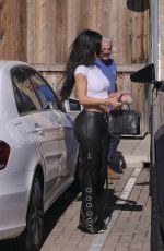 KIM KARDASHIAN with a New Tesla Truck at Starbucks and Farmer