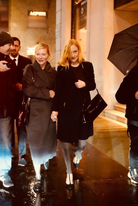 KIRSTEN DUNST Out for Dinner in Milan 02/22/2024