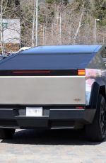 LADY GAGA Out in Her Sleek Tesla Cybertruck 02/15/2024