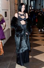 LEIGH LEZARK Arrives at Christian Siriano Fall/Winter 2024 Fashion Show in New York 02/08/2024