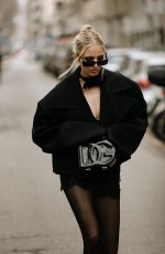 LEONIE HANNE Arrives at Dolce & Gabbana Fashion Show at Milan Fashion Week 02/24/2024