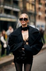 LEONIE HANNE Arrives at Dolce & Gabbana Fashion Show at Milan Fashion Week 02/24/2024