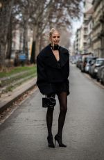 LEONIE HANNE Arrives at Dolce & Gabbana Fashion Show at Milan Fashion Week 02/24/2024