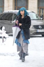 LILLY KRUG on the Set of April X in Bucharest 02/01/2024