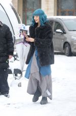 LILLY KRUG on the Set of April X in Bucharest 02/01/2024