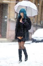 LILLY KRUG on the Set of April X in Bucharest 02/02/2024