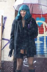 LILLY KRUG on the Set of April X in Bucharest 02/02/2024