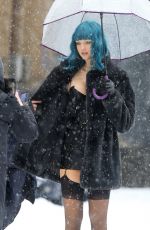 LILLY KRUG on the Set of April X in Bucharest 02/02/2024