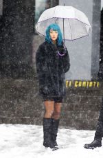 LILLY KRUG on the Set of April X in Bucharest 02/02/2024