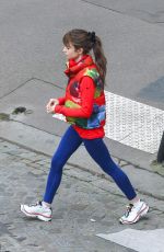 LILY COLLINS and CAMILLE RAZAT on the Set of Emily in Paris in Paris 02/15/2024